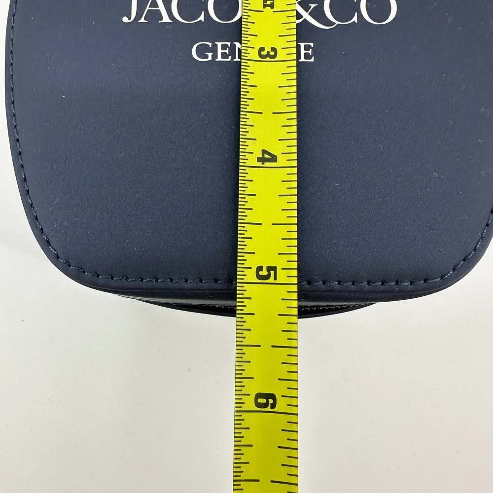 Jacob & Co. Genève Luxury Watch Travel Box - Navy Blue Leather Single Case NEW